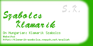 szabolcs klamarik business card